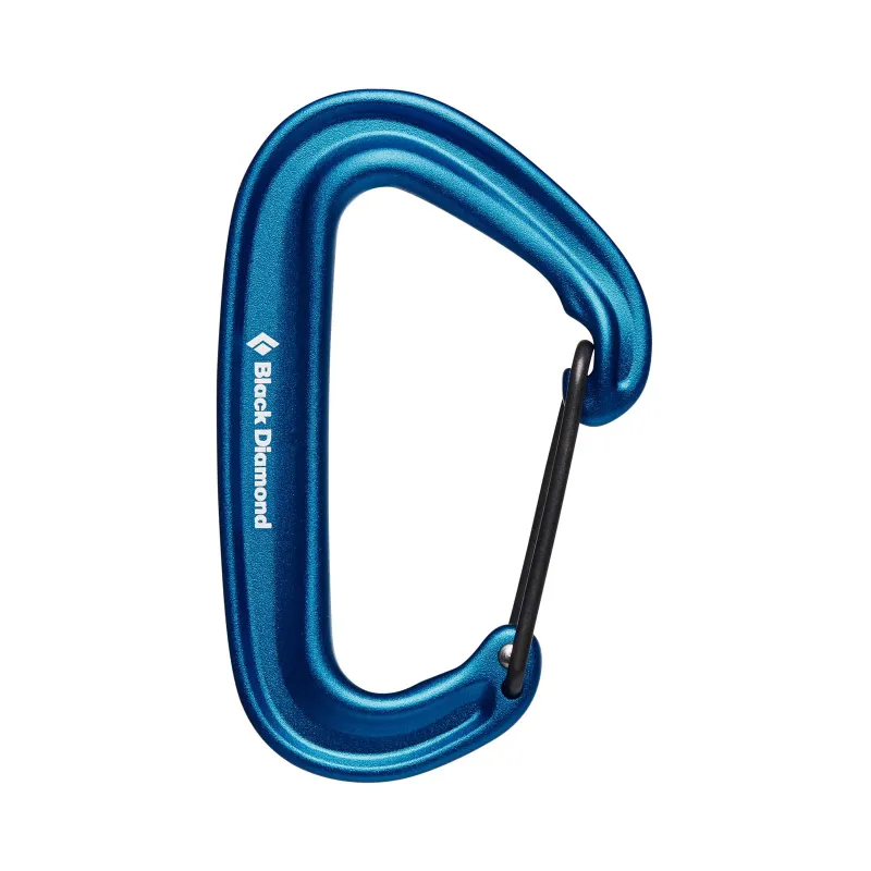 Black Diamond Miniwire Carabiner in Blue, front view