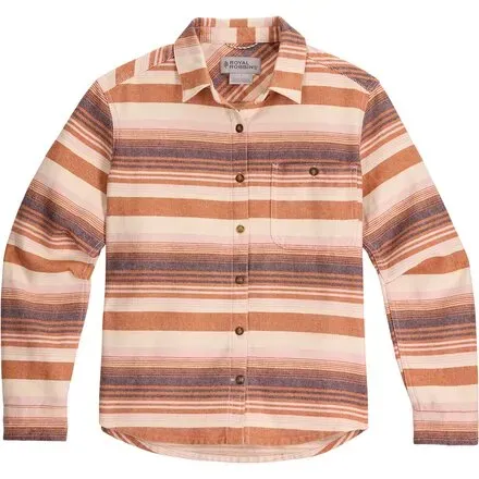 Royal Robbins Women's Clouds Rest Hemp L/S, Color: Amber Adler Stripe, Size: L