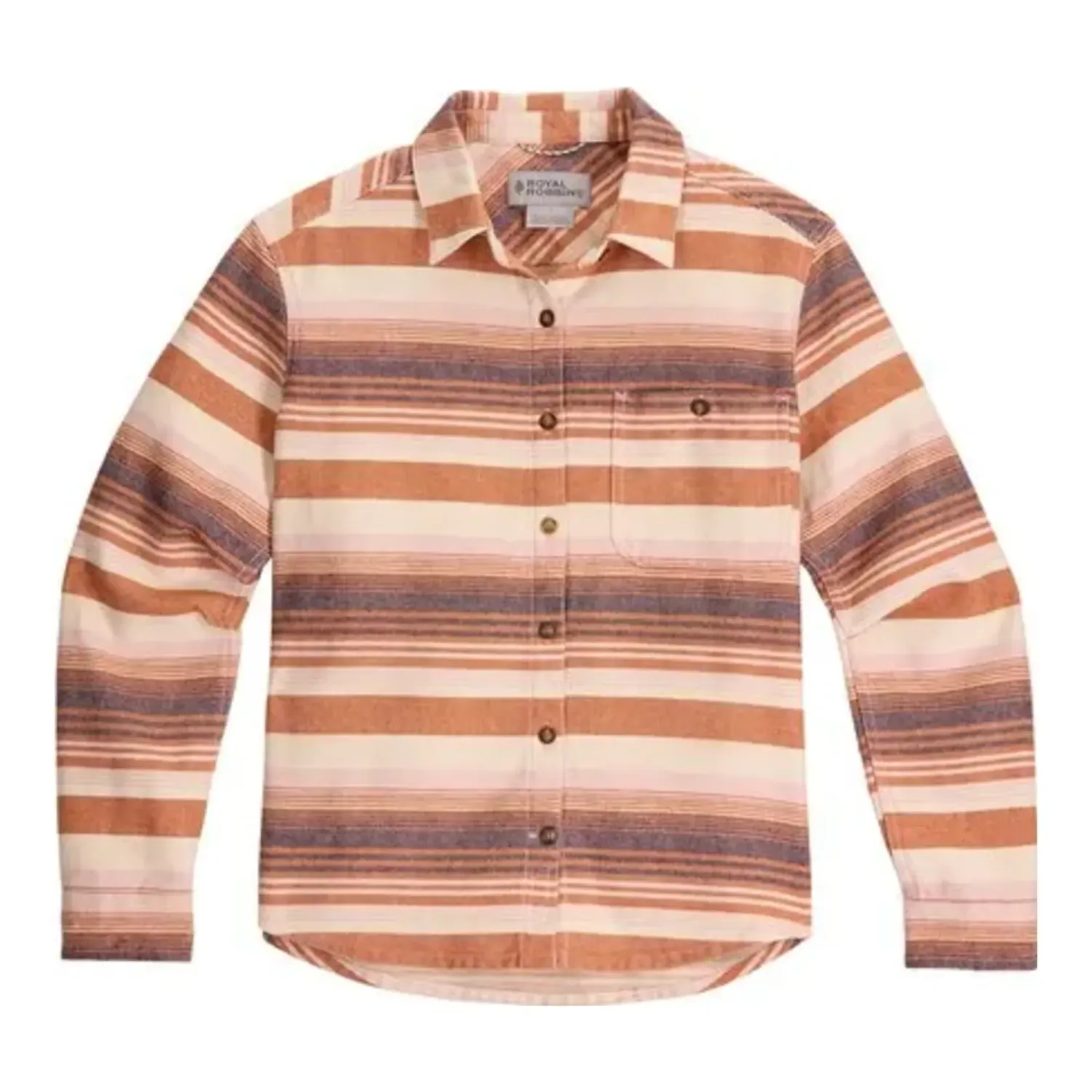 Royal Robbins Women's Clouds Rest Hemp L/S, Color: Amber Adler Stripe, Size: L