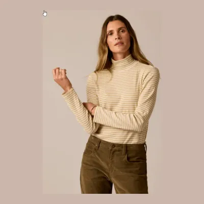 Carve Designs Women's Denise Rib Turtleneck, front view