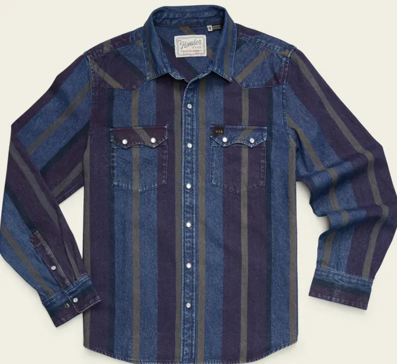 Howler Brothers Dust Up Denim Snapshirt, alternate view 3