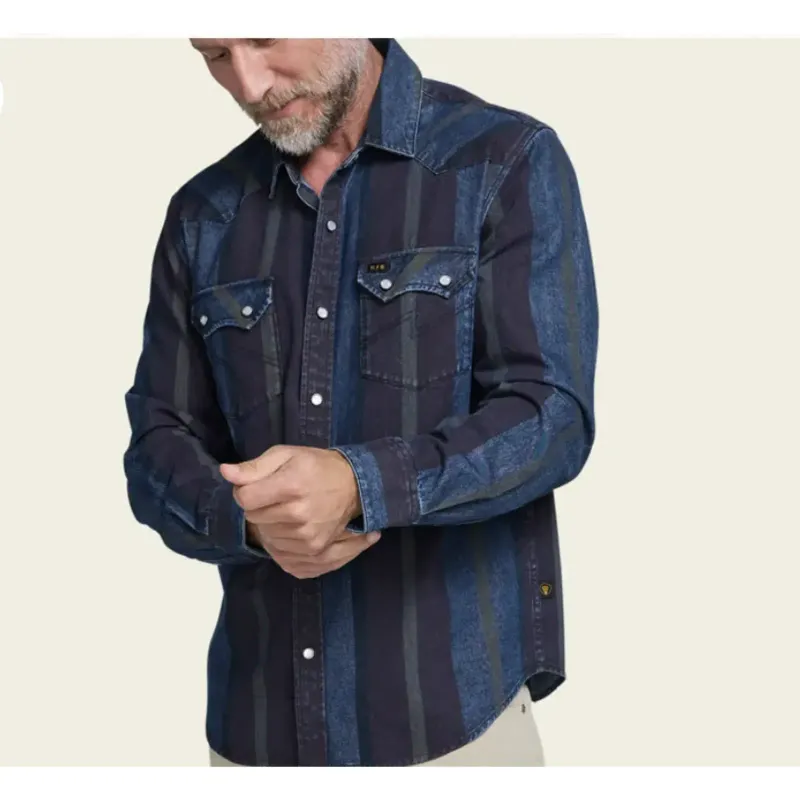 Howler Brothers Dust Up Denim Snapshirt, front view