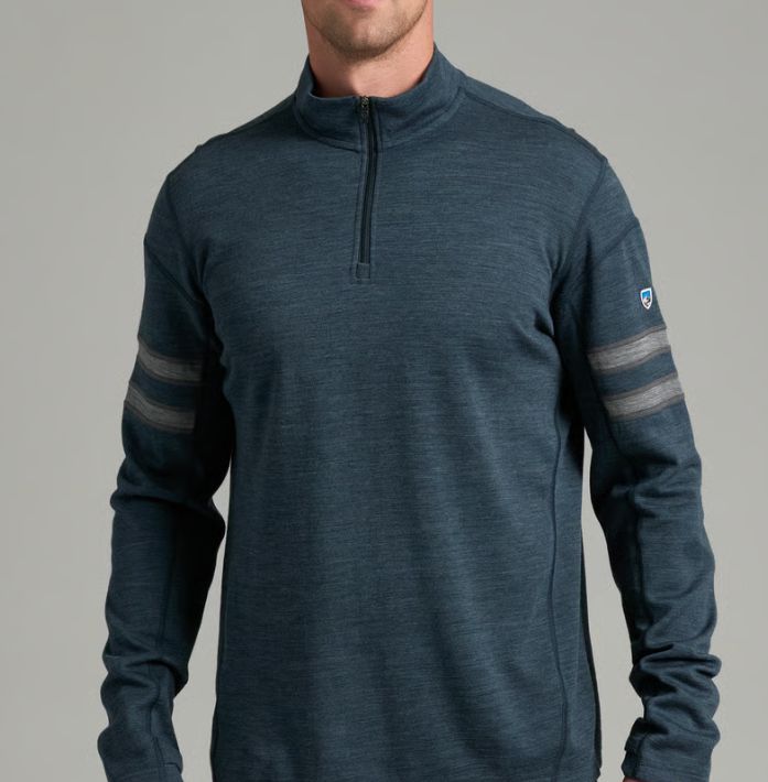 Kuhl Men's Team Merino 1/4 Zip, Color: Lakewood, Size: Medium