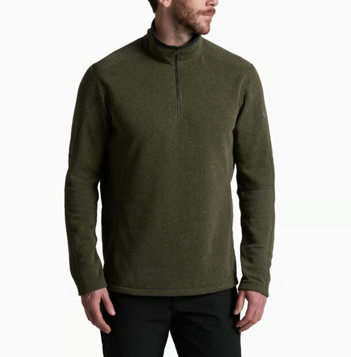 Kuhl Men's Revel 1/4 Zip, Color: Moss Stone, Size: Medium