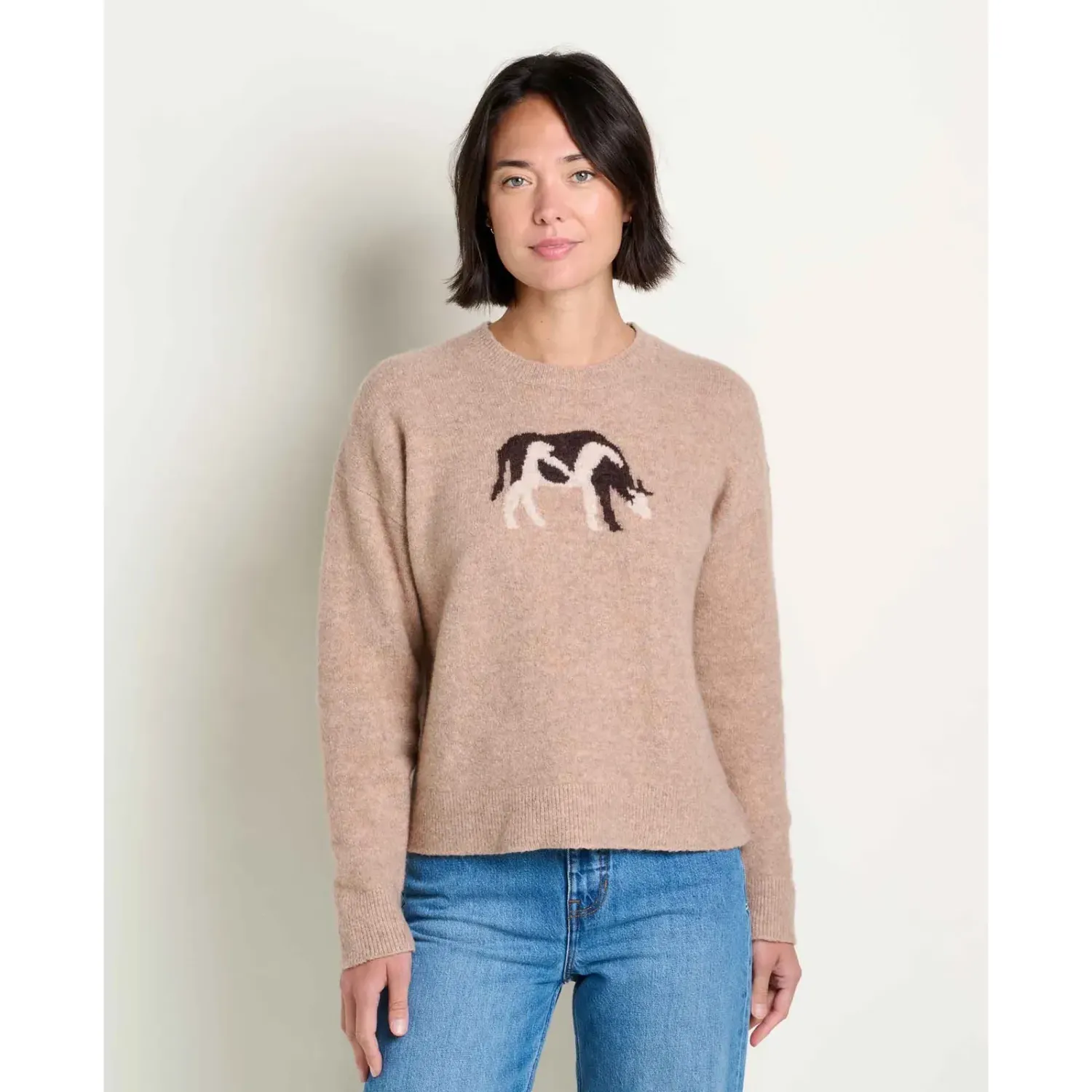 Toad&amp;Co Women's Wasatch Crew Sweater, Color: Cattail Jacquard Pattern, Size: M