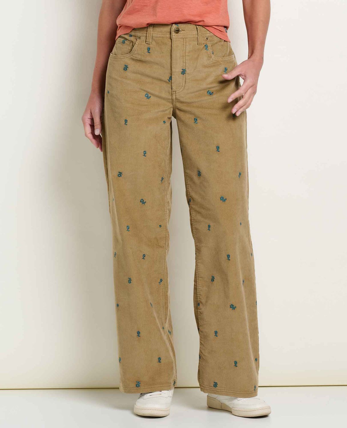 Toad &amp; Co Women's Coaster Cord Wide Leg Pant Embroidered