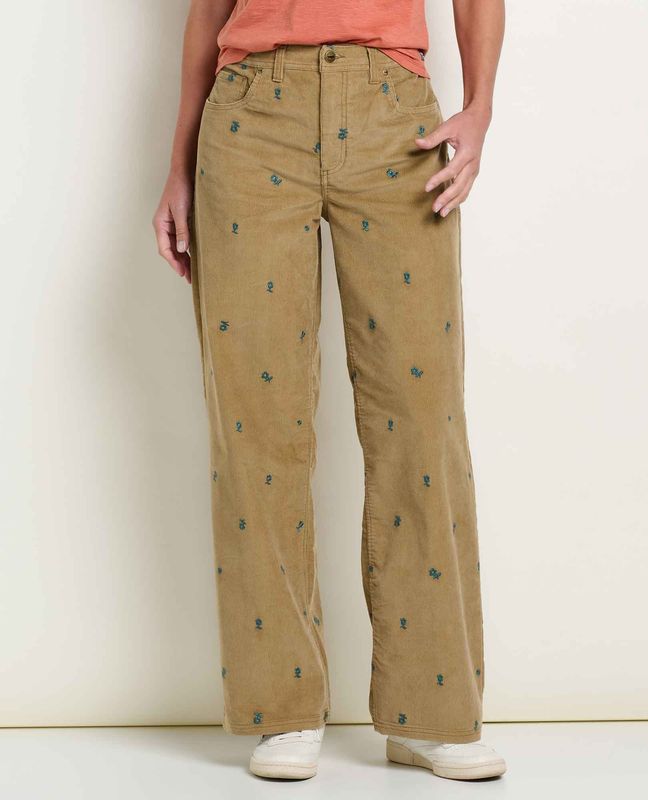 Toad &amp; Co Women's Coaster Cord Wide Leg Pant Embroidered