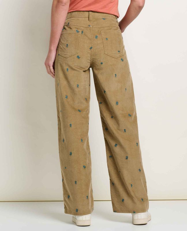 Toad &amp; Co Women's Coaster Cord Wide Leg Pant Embroidered