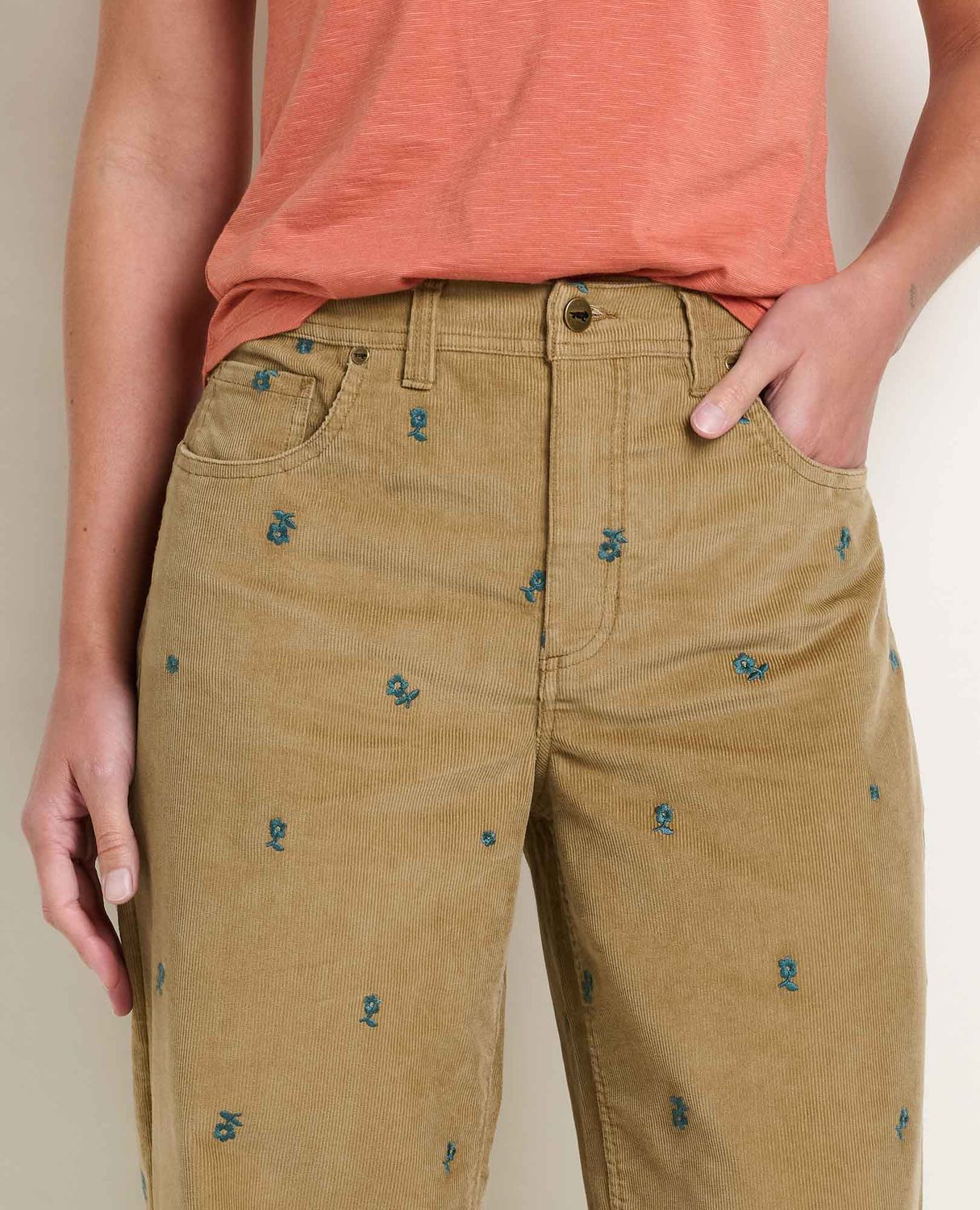 Toad &amp; Co Women's Coaster Cord Wide Leg Pant Embroidered