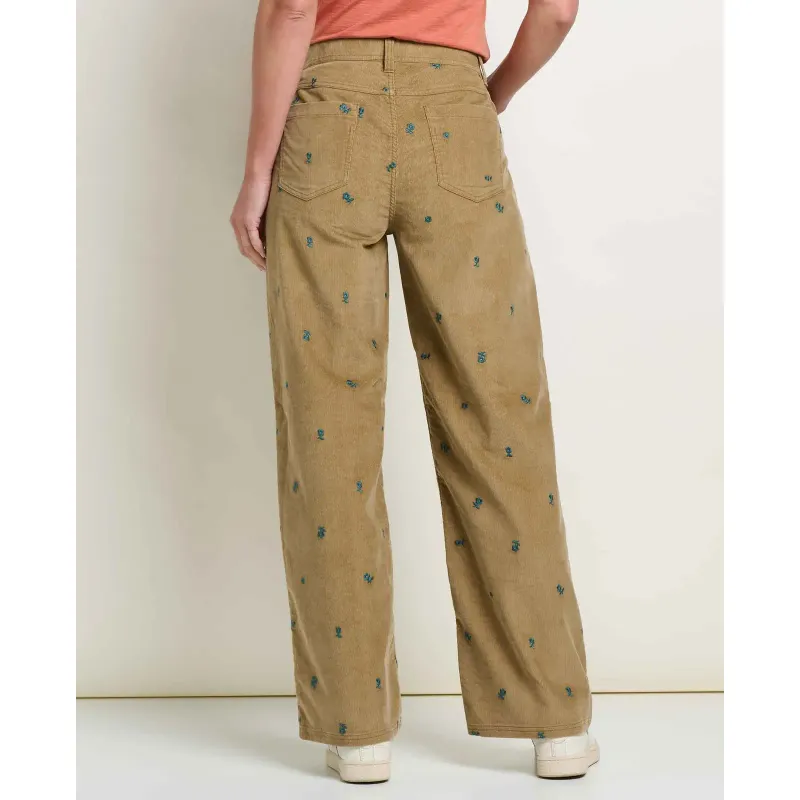 Toad&amp;Co Women's Coaster Cord Wide Leg Pant Embroidered