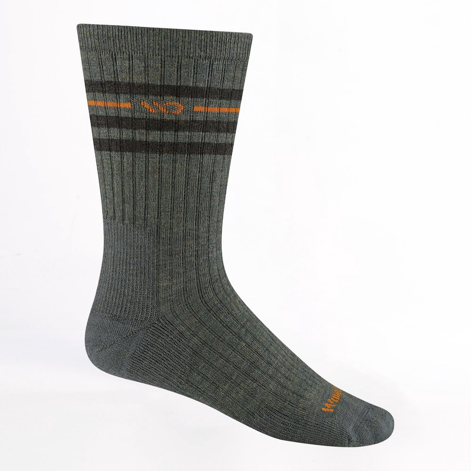 Wide Open Men's Vintage Stripe Cushioned Crew Socks, Color: Forest, Size: M