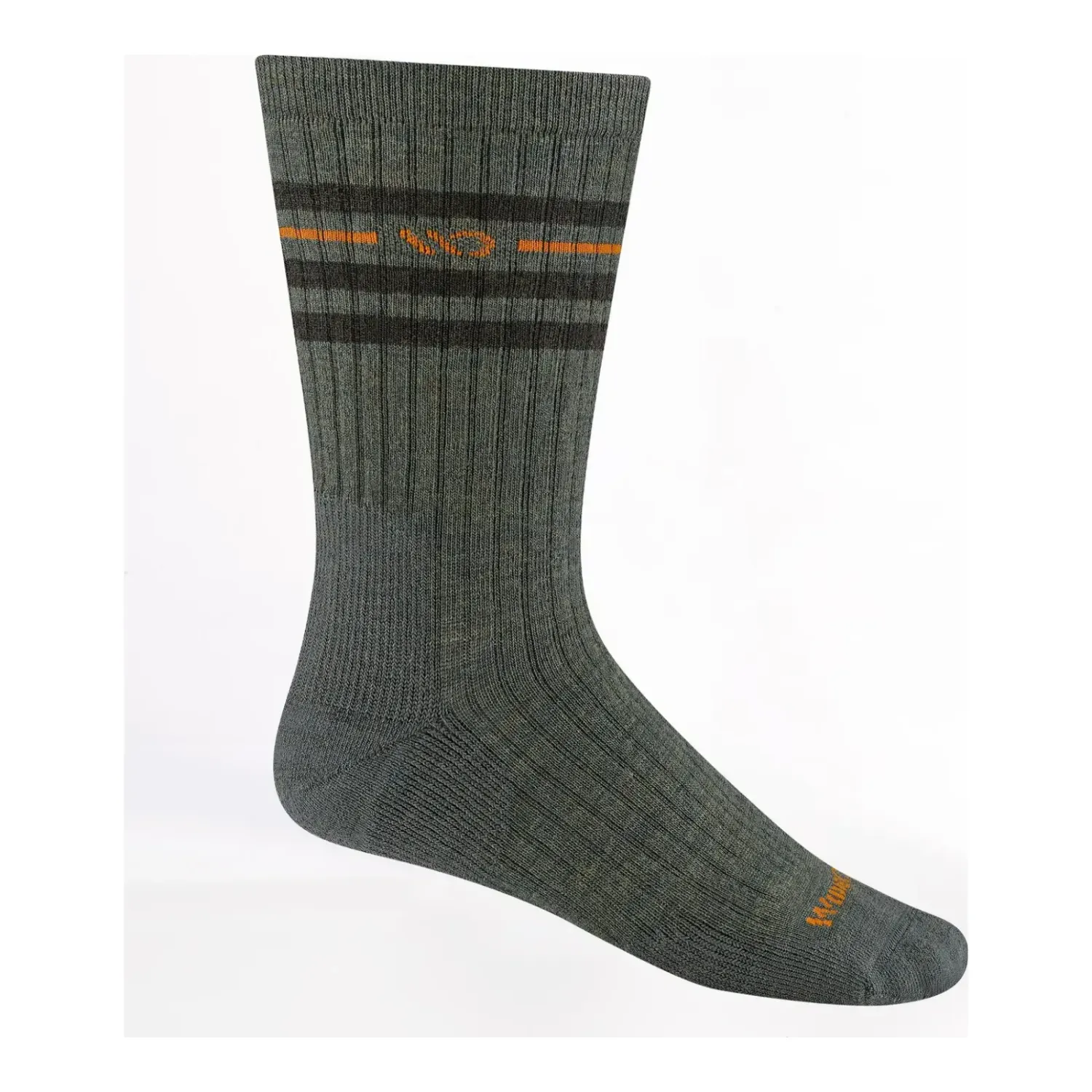 Wide Open Men's Vintage Stripe Cushioned Crew Socks in Forest, alternate view 1