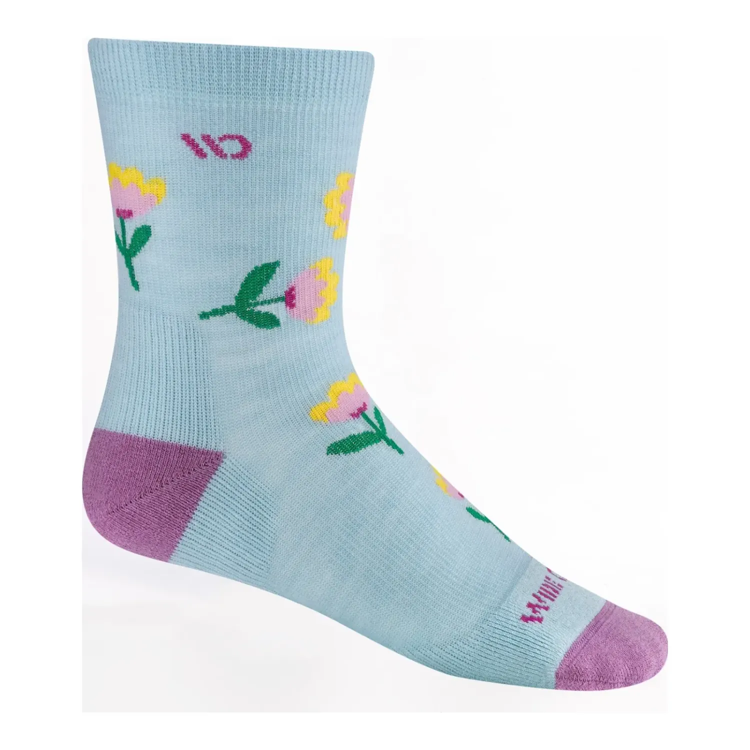 Wide Open Women's Full Bloom Cushioned Micro Crew Socks in Viola Skylight, alternate view 1