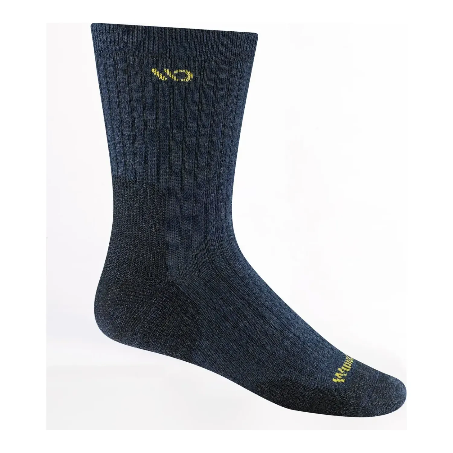 Wide Open Men's Solid Cushioned Micro Crew Socks in Denim, alternate view 1