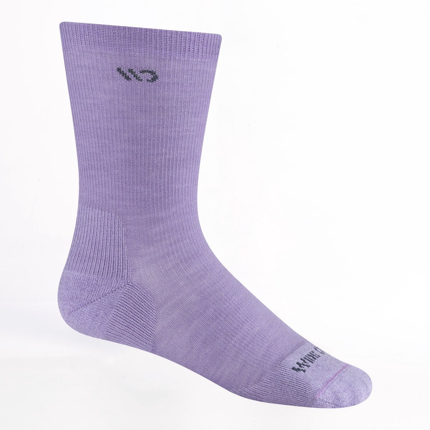 Wide Open Women's Solid Cushioned Crew Socks, Color: Lavender, Size: S