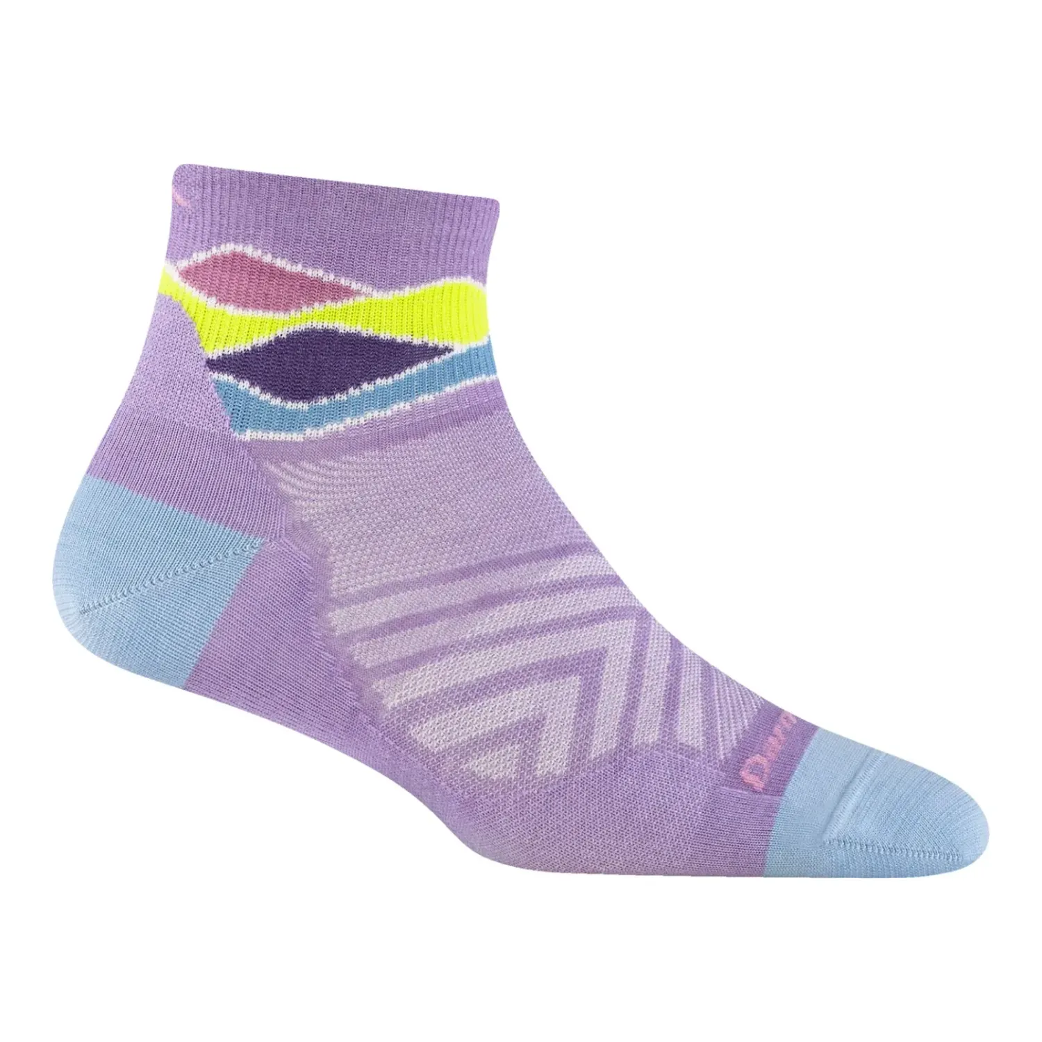 1044 - Darn Tough Women's Run Quarter Ultra-Lightweight Running Socks in Lavender, alternate view 3