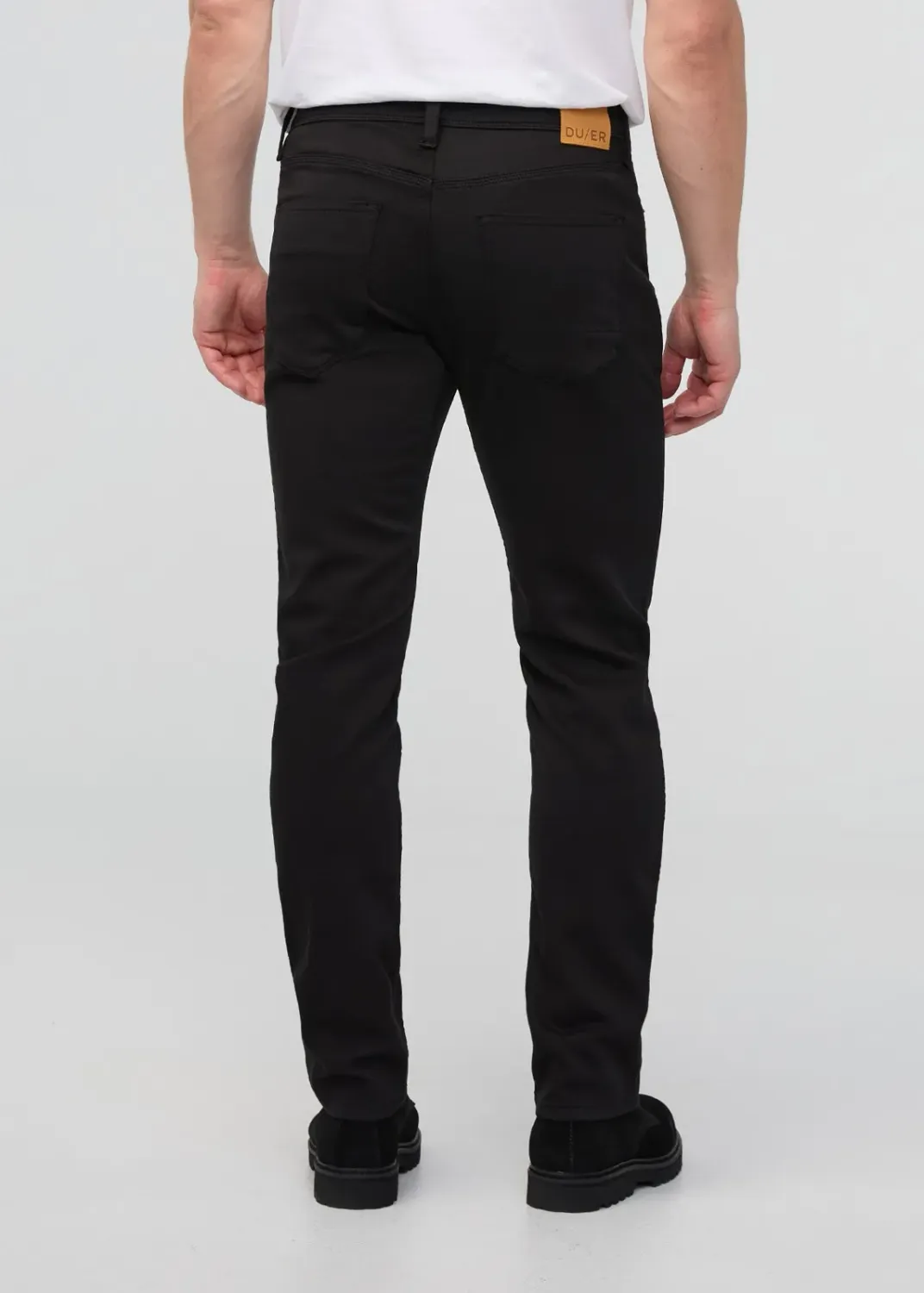 DUER Men's No Sweat Slim Straight in Black, alternate view 1