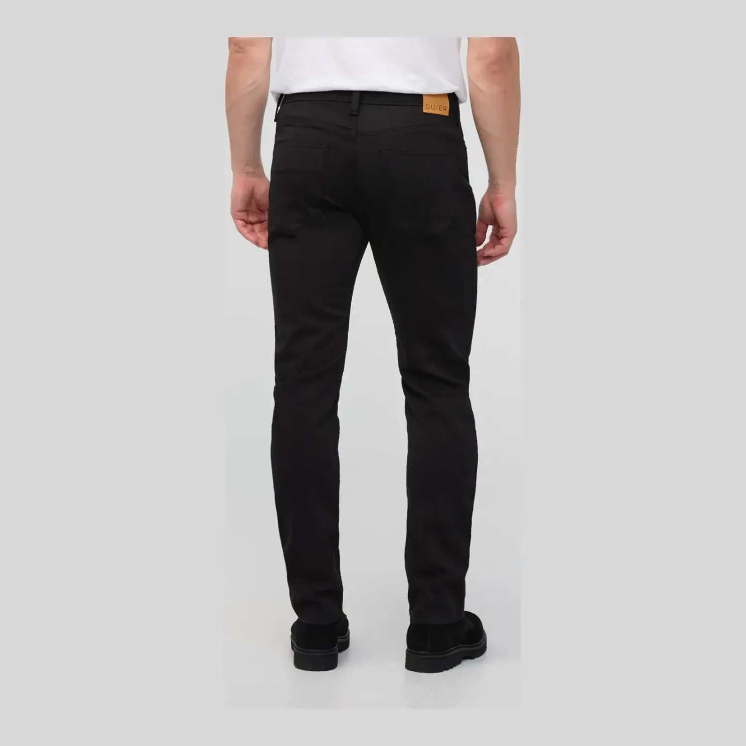 DUER Men's No Sweat Slim Straight in Black, alternate view 1