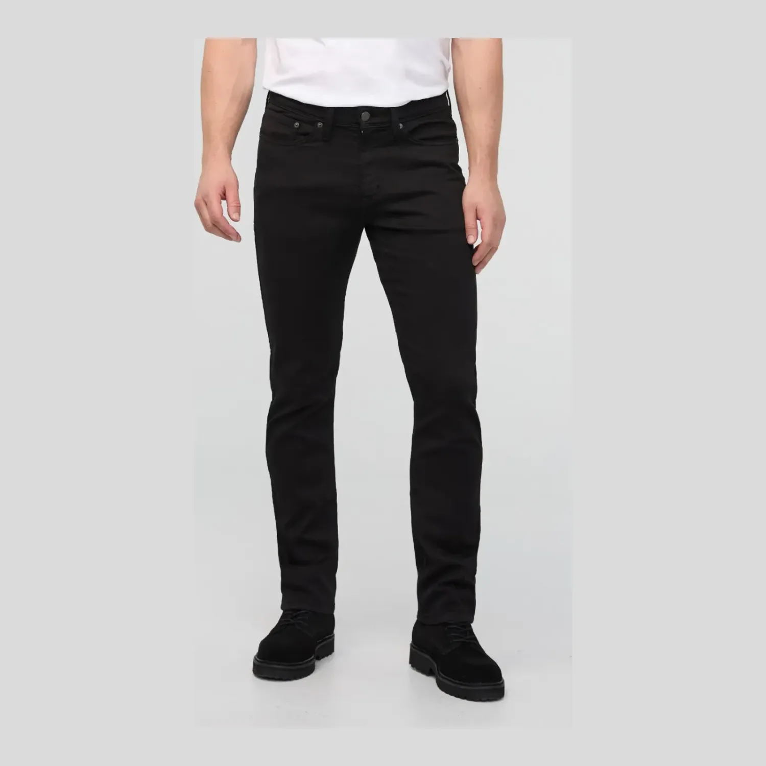 DUER Men's No Sweat Slim Straight, Color: Black, Inseam: 32", Size: 30