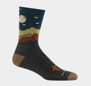 5051 - Darn Tough Men's Spaced Out Micro Crew Lightweight Hiking Socks, Color: Charcoal, Size: L