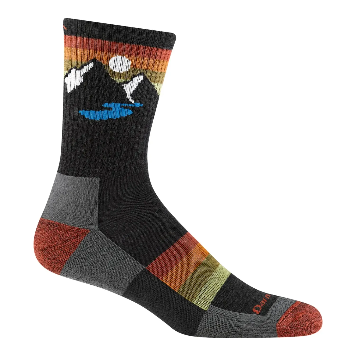 1997 - Darn Tough Men's Sunset Ridge Micro Crew Lightweight Hiking Socks in Darn Tough Mens Sunset Ridge Micro Crew Lw Hiking Socks  Charcoal, alternate view 1