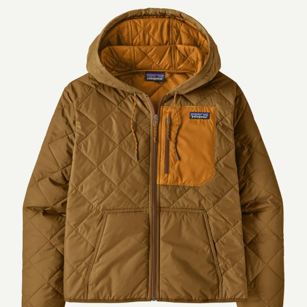 Patagonia Women's Diamond Quilted Bomber Hoody, Color: Wolf Brown, Size: Small