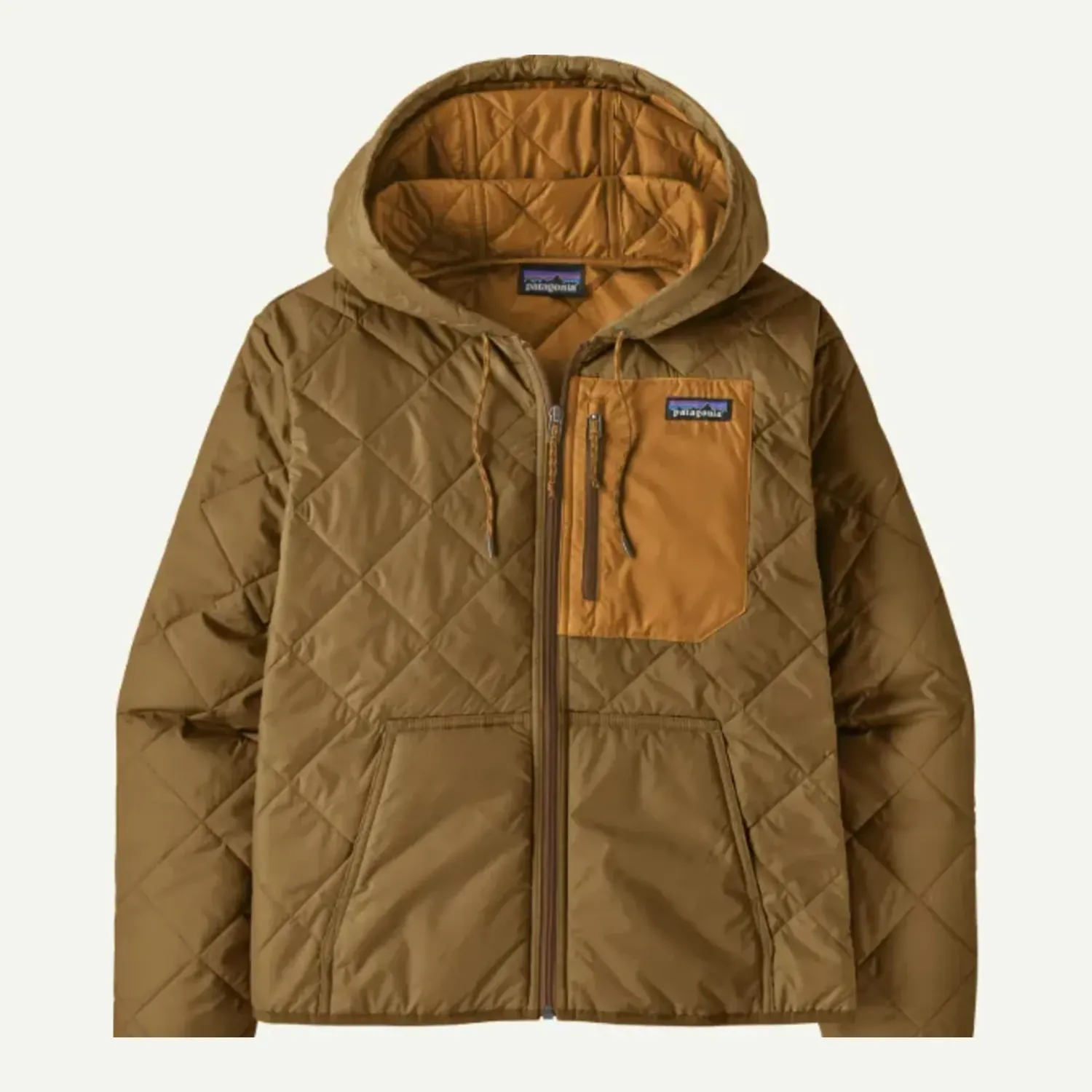 Patagonia Women's Diamond Quilted Bomber Hoody, Color: Wolf Brown, Size: M