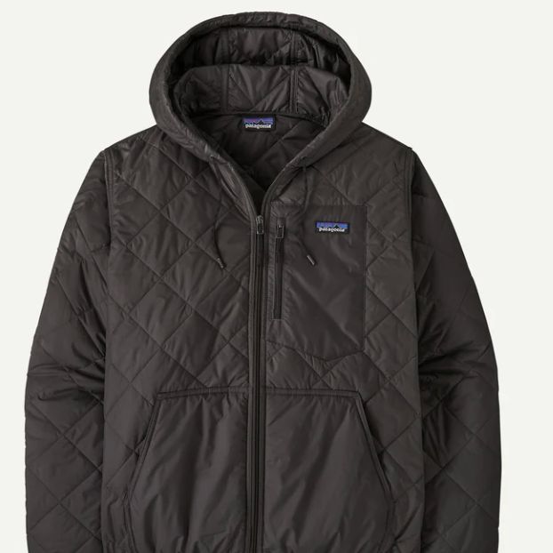 Patagonia Men's Diamond Quilted Bomber Hoody, Color: Black W/ Black, Size: Medium
