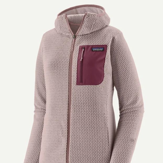 Patagonia Women's R1 Air Fleece Full-Zip Hoody, Color: Stingray Mauve, Size: Small