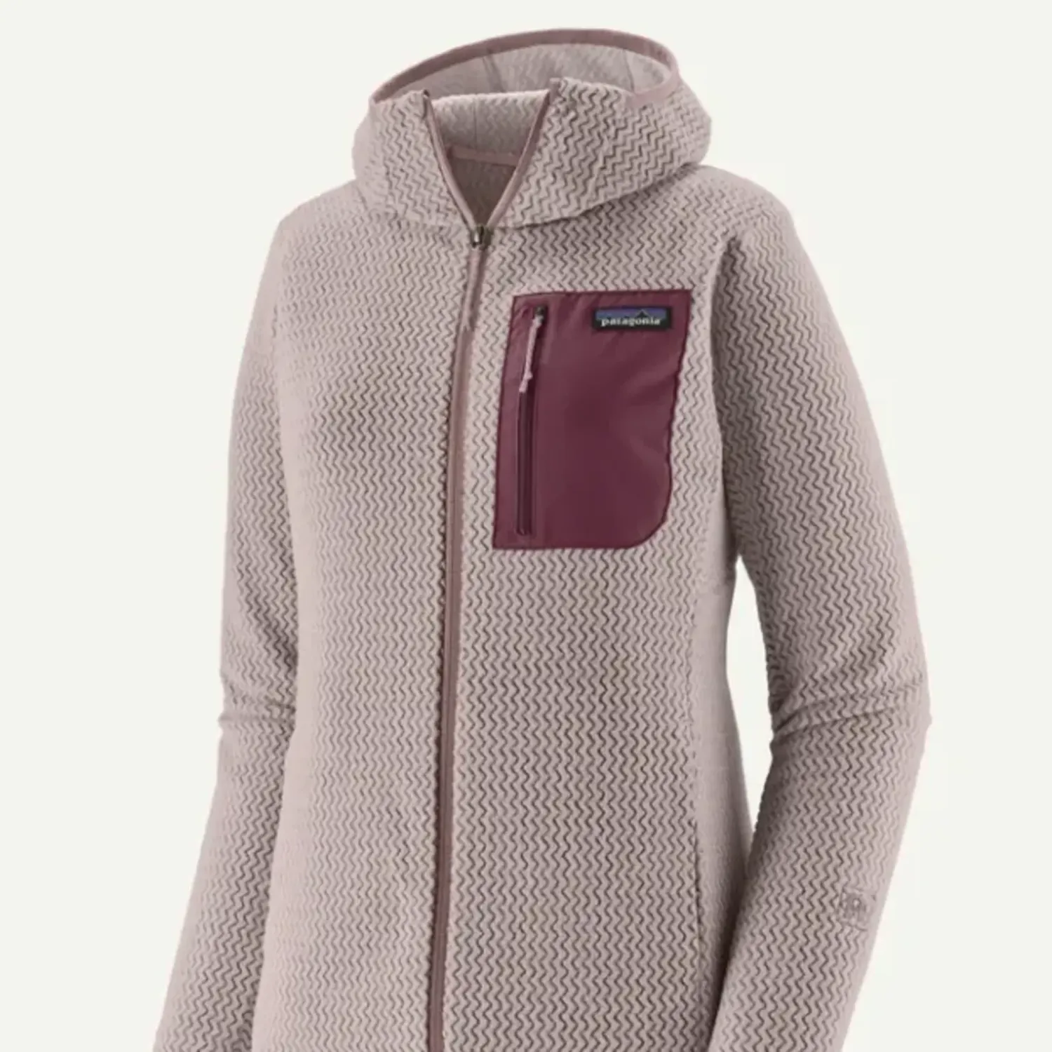 Patagonia Women's R1 Air Fleece Full-Zip Hoody, Color: Stingray Mauve, Size: L