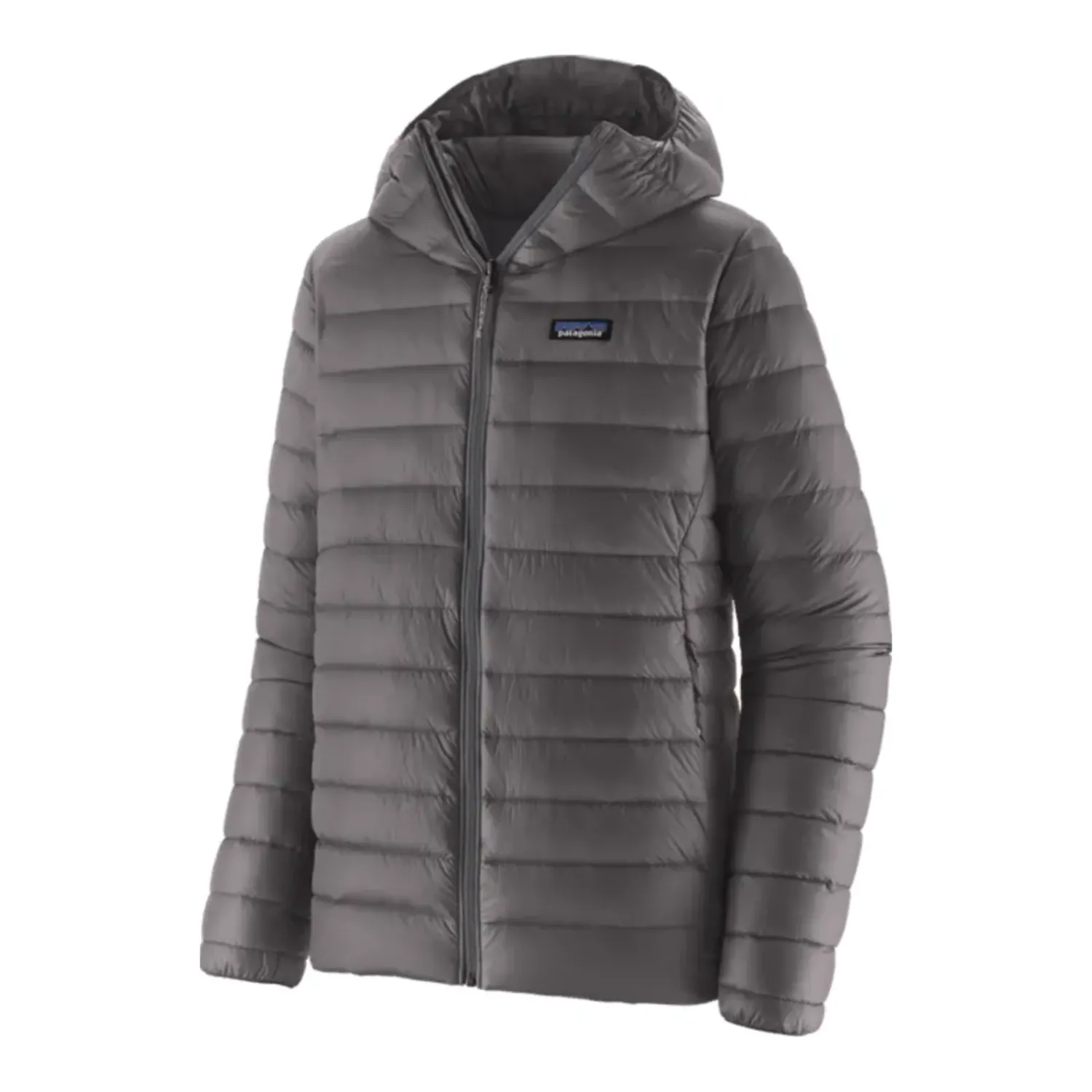 Patagonia Men's Down Sweater Hoody in Forge Grey, alternate view 4