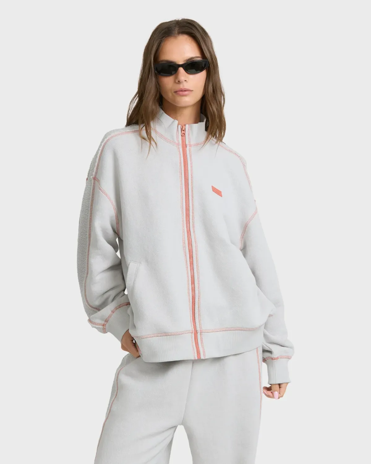Billabong Women's Trailside FLC Bomber Jacket, Color: Light Gray, Size: M