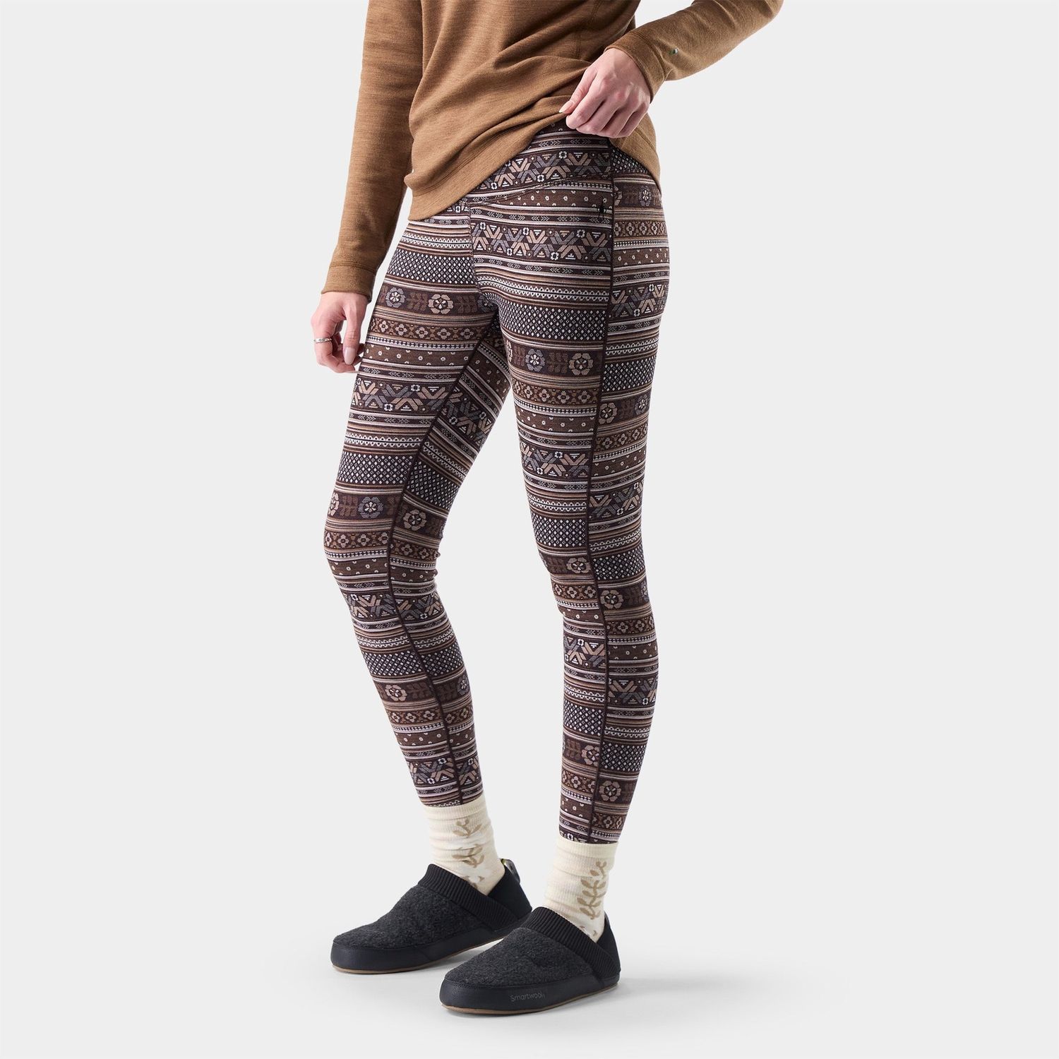 Smartwool Women's Classic Thermal Merino Base Layer Bottom, Color: Mocha Fair Isle Fun, Size: M