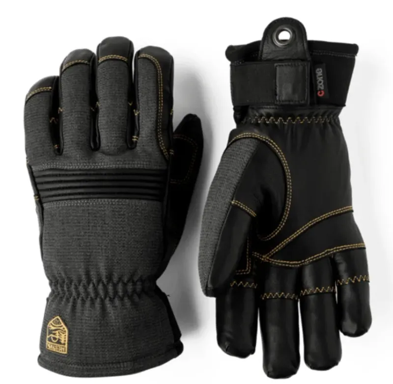 Hestra C-Zone Couloir Glove in Charcoal Black, front view