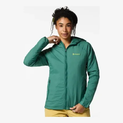 Cotopaxi Women's Pacaya 2.0 Insulated Hooded Jacket in Juniper, front view