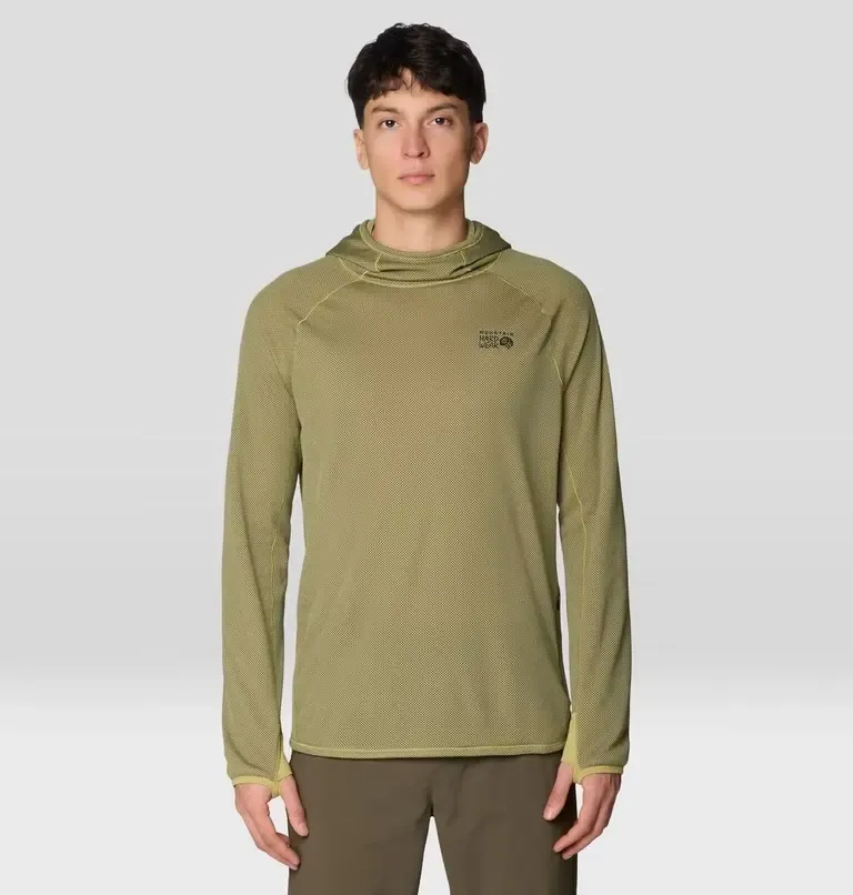 Mountain Hardwear Men's Airmesh Long Sleeve Hoody, Color: Forest Moss, Size: Medium