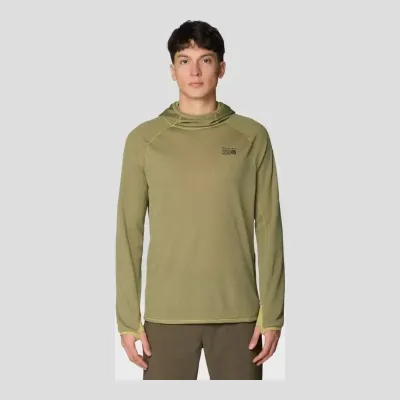 Mountain Hardwear Men's Airmesh Long Sleeve Hoody in Om, front view