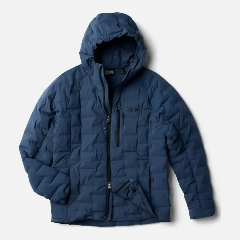 Mountain Hardwear Men's StretchDown Hooded Jacket in Pu, front view