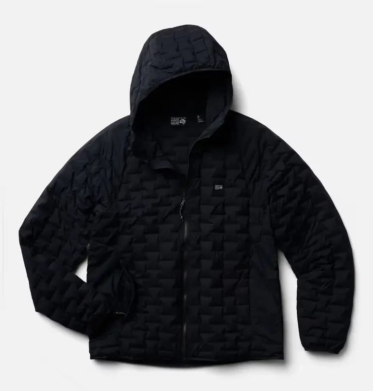 Mountain Hardwear Men's Stretchdown Light Hooded Jacket, Color: Black, Size: Medium