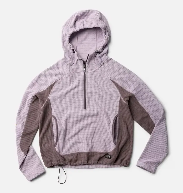 Mountain Hardwear Women's Summit Grid Half Zip Hoody, Color: Atmospheric / Purple Sage, Size: Small