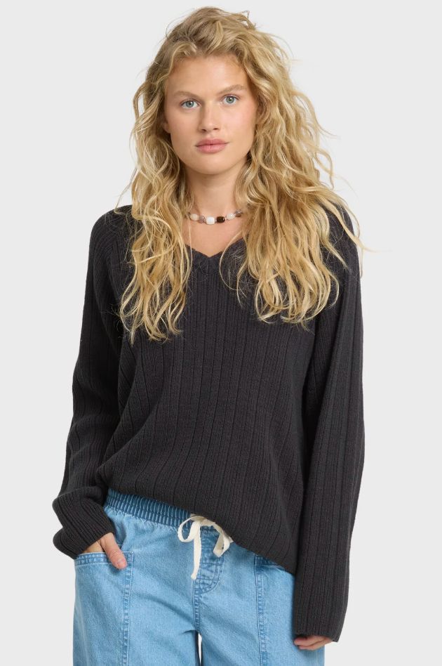 Billabong Women's Dallas Sweater, Color: Black Sands, Size: L