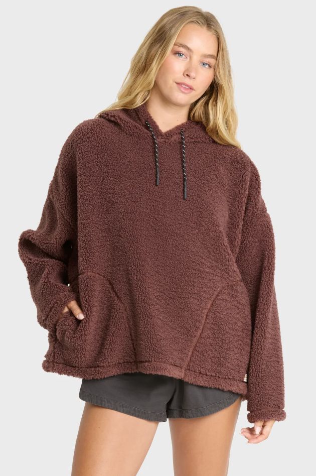 Billabong Women's Timeout Sherpa Hood, Color: Espresso, Size: L