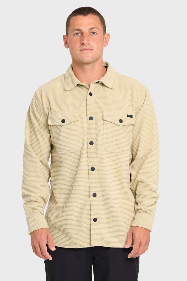Billabong Men's Ridge Long Sleeve, Color: Sand Khaki, Size: M