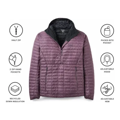 Rab Women's Microlighter Pullover Hoody in Dark Iris, alternate view 1
