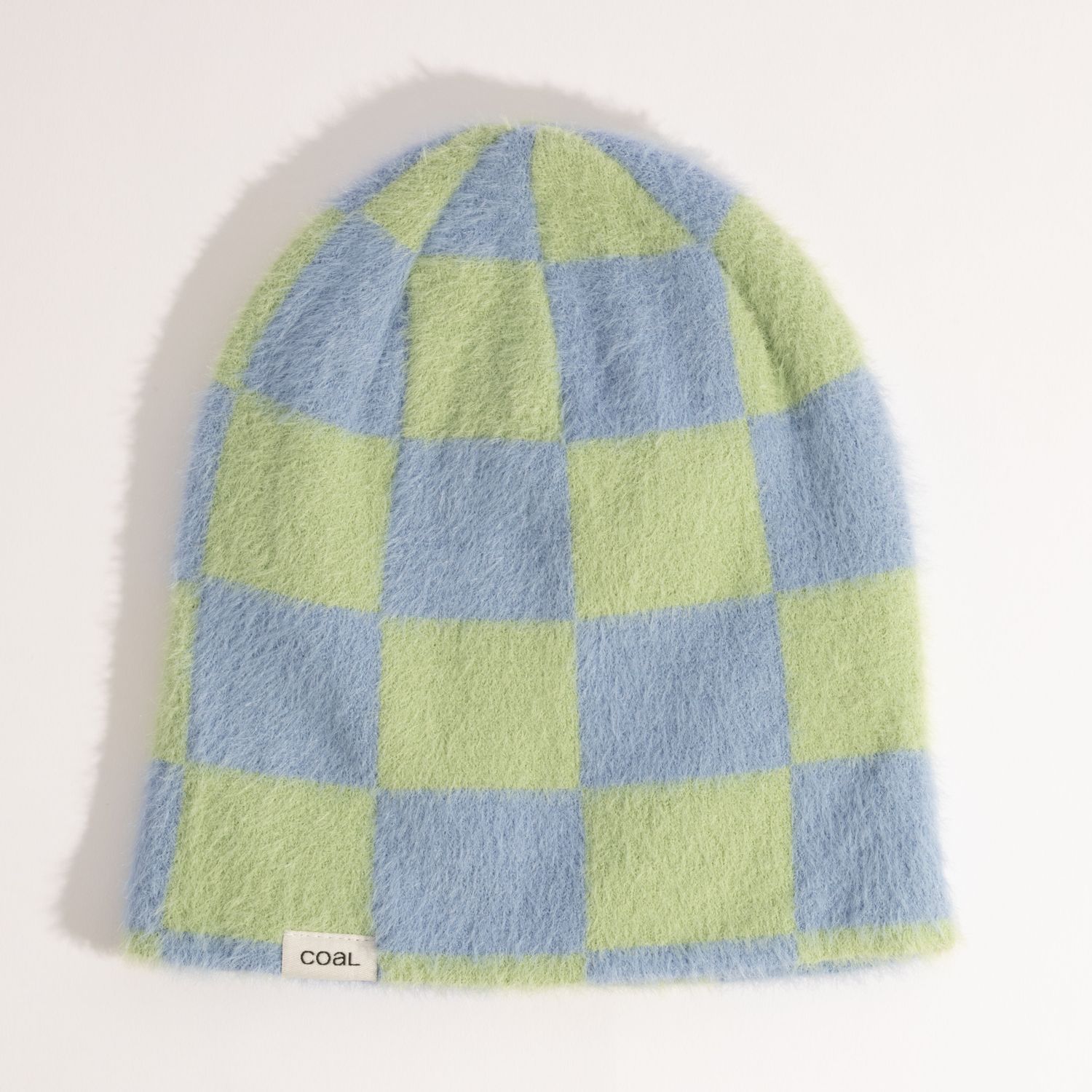 Coal Pearl Skull Beanie, Color: Periwinkle Checkered