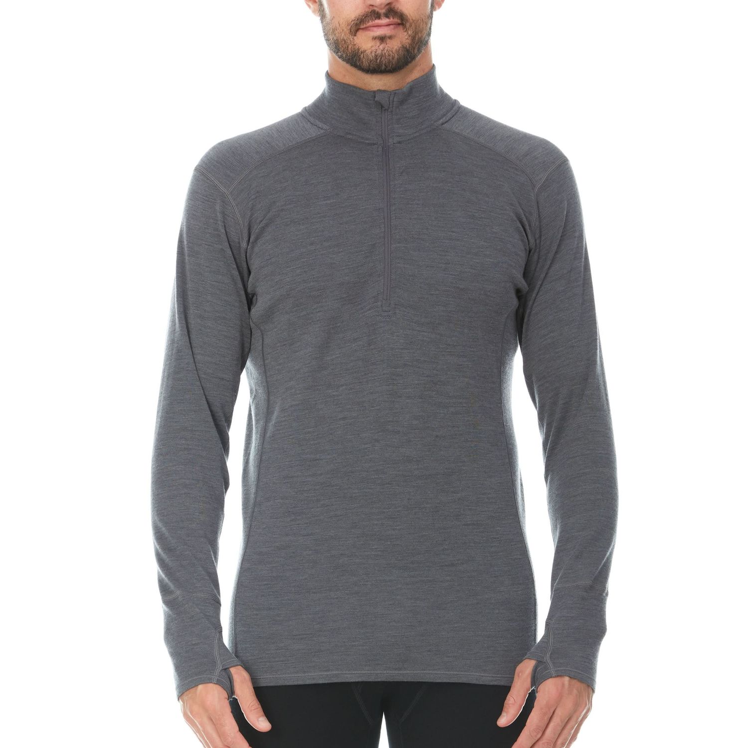 Minus33 Men's Isolation Midweight 1/4 Zip, Color: Charcoal Gray, Size: M