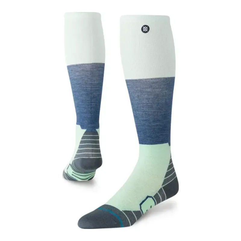 Stance Women's Blocked Ultralight Wool Snow Socks in Light Blue, front view