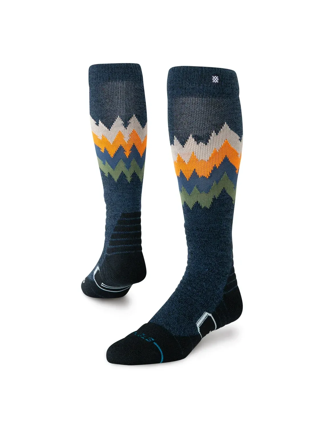 Stance Thompson Mid Wool Snow Socks, Color: Navy Heather, Size: L