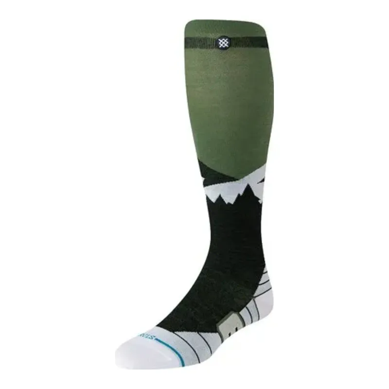 Stance Divide Ultralight Wool Snow Socks in Black, front view