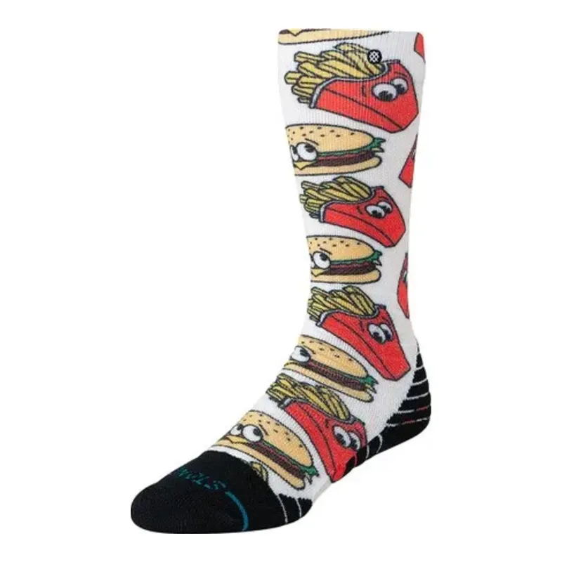 Stance Kids Combo Meal Mid Poly Snow Socks in Red, front view